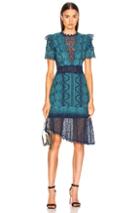 Sea Lola Lace Short Sleeve Dress In Blue,green