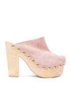 Brother Vellies Suede Clogs In Pink