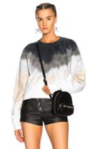 Baja East Cropped French Terry Sweatshirt In Black,gray,ombre & Tie Dye,white