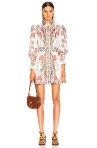 Zimmermann Ninety Six Shirt Dress In Paisley,white