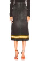 Calvin Klein 205w39nyc Coated Cotton Gabardine Midi Skirt In Black