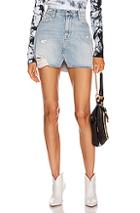 Frame Le Mini Skirt Split Front In Denim Light