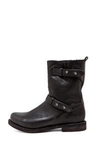 Rag & Bone Leather Moto Boots In Black