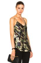 Nili Lotan Cami Top With Velvet Straps In Abstract,green