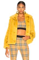 Burberry Alnswick Faux Fur Jacket In Yellow