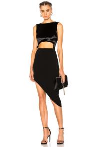Baja East Sparkle Velvet Dress In Black