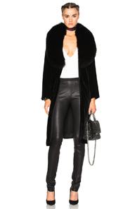 Theperfext Penelope Fur & Velvet Jacket In Black