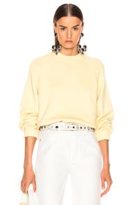 Tibi Crewneck Oversized Pullover In Yellow