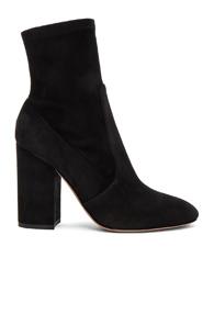 Valentino Suede Booties In Black