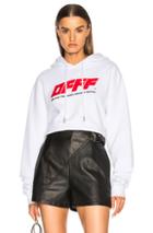 Off-white Cropped Hoodie In White
