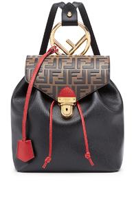 Fendi Logo Print Backpack In Black