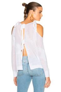 Tanya Taylor Palm Leaf Sasha Sweater In White