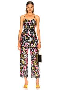 Ashish Sequin Star Moon Jumpsuit In Abstract,black,pink,metallics