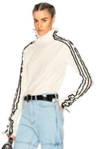 Y Project Striped Turtleneck Top In Neutrals