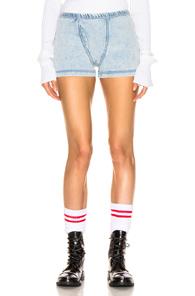 Alexander Wang Marbled Bleach Axl Denim Short In Denim Light