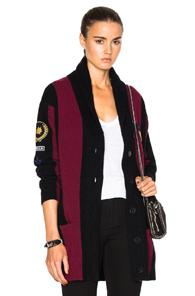 Stella Mccartney Stripes Cardigan In Black,purple,stripes