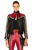 Chloe Leather & Nubuck Biker Jacket In Black,red