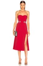 Jonathan Simkhai Chain Bustier Slit Dress In Red
