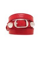 Balenciaga Giant Triple Wrap Bracelet With Nickel Hardware In Red