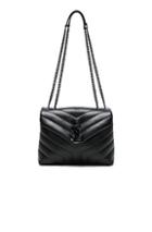 Saint Laurent Small Supple Monogramme Loulou Chain Bag In Black