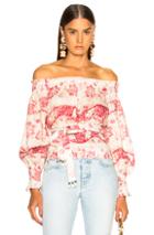 Zimmermann Bayou Top In Floral,pink,white