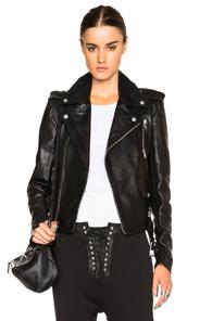 Unravel Lace Up Biker Jacket In Black