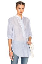 Jenni Kayne Collarless Tunic In Blue,stripes
