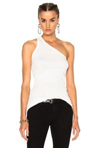 Drkshdw By Rick Owens One Shoulder Tee In White