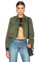 Icons For Fwrd Cropped Dutch Field Jacket In Green