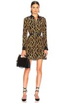 L'agence Estelle Mini Shirt Dress In Abstract,black,yellow