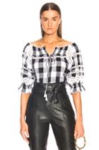 Marissa Webb Amalia Top In Black,checkered & Plaid,white