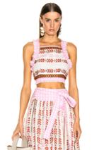 Dodo Bar Or Crop Top In Abstract,pink,white
