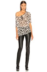 Ann Demeulemeester Leopard Print Blouse In Animal Print,black,white