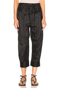 Isabel Marant Shantel Pants In Black,stripes