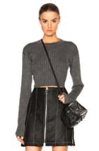 Frankie Alpaca Cropped Sweater In Gray