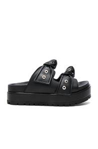 Alexander Mcqueen Leather Sandals In Black