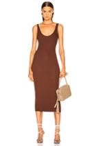 Enza Costa Rib Tank Midi Dress In Brown