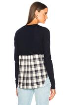 Veronica Beard Gemma Sweater In Blue,checkered & Plaid
