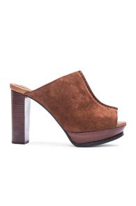 See By Chloe Suede Mule Platform Heels In Brown