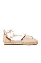 Aquazzura X Poppy Delevingne Suede Midnight Espadrille Flats In Neutrals