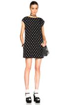 Saint Laurent Polka Dot Shift Dress In Black,white,geometric Print
