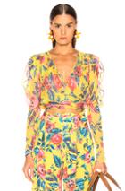 We Are Leone Jasmin Wrap Top In Floral,pink,yellow