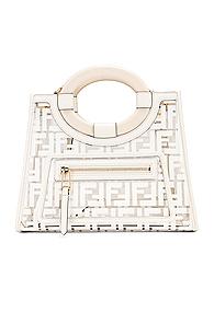 Fendi Mini Runaway Shopper Tote In White