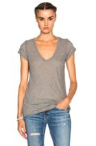 James Perse Deep V Neck Tee In Gray