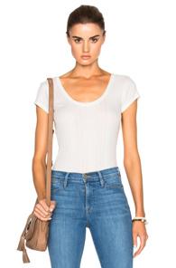 Frame Denim Scoop Back Tee In White