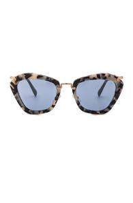 Miu Miu Cat Eye Sunglasses In Neutrals,animal Print