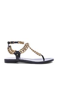 Pierre Balmain Chain Sandals In Black