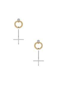 Alexander Wang Cross Earrings In Metallics