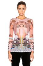 Givenchy Stargate Printed Tulle Stretch Top In Pink,abstract