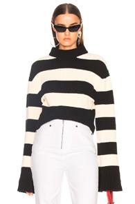 Tre Alice Sweater In Black,stripes,white